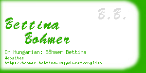 bettina bohmer business card